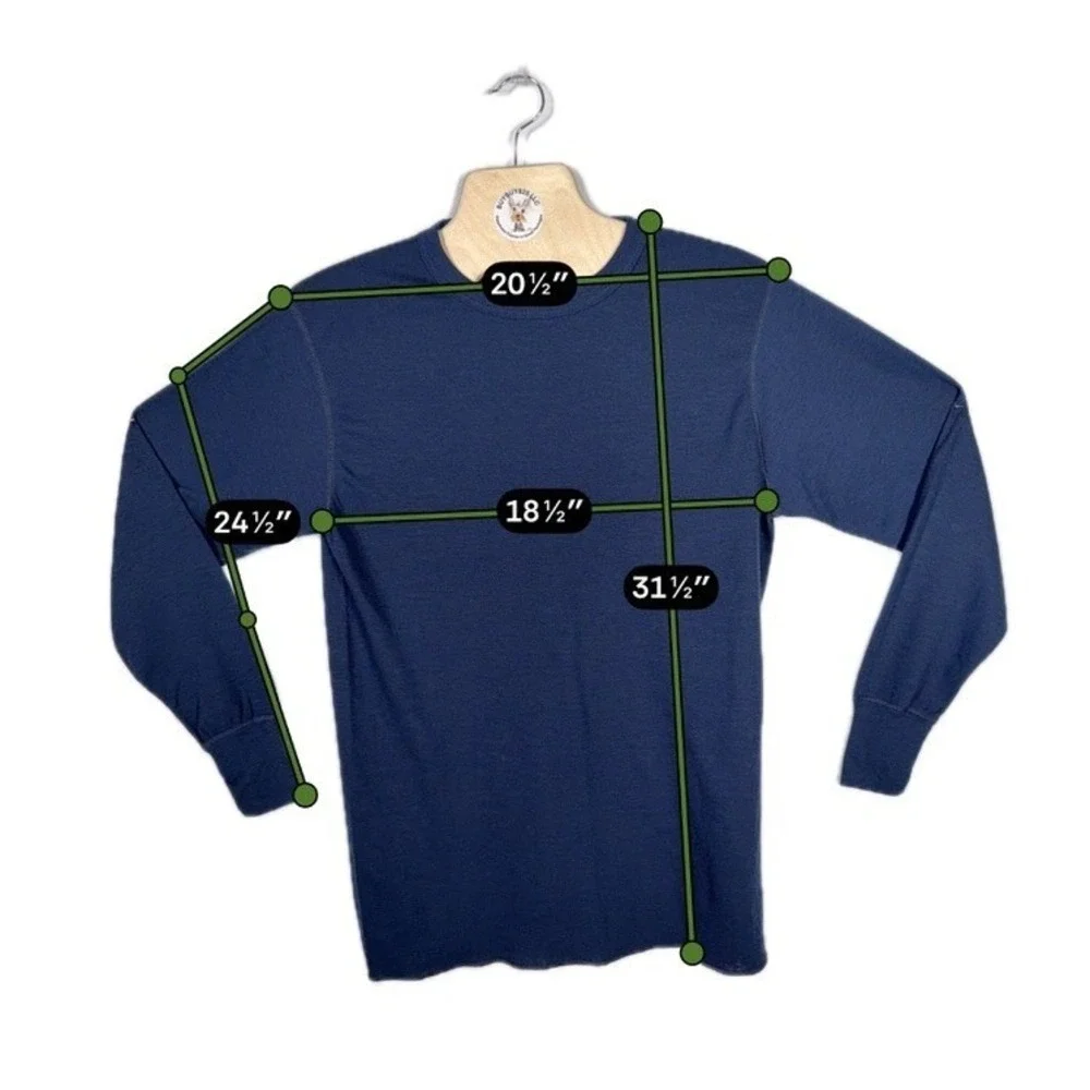Scheels Men's XL Thermal Base Layer Set Wool Blend Made USA Thermamax Navy